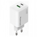 POWERTECH φορτιστής τοίχου PT-1551, USB/USB-C, 45W, GaN, AVS, λευκός - Mobile chargers
